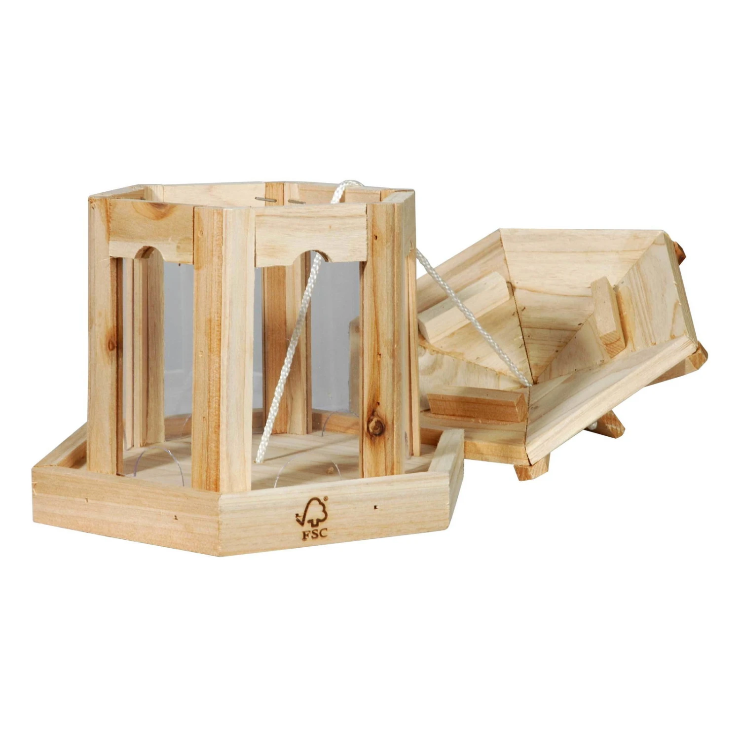 Vogelhaus Pavillon 6-Eck Hängend, FSC®-Holz Und Acrylglas, Ca. 19 X 18 X 18 Cm - Image 2
