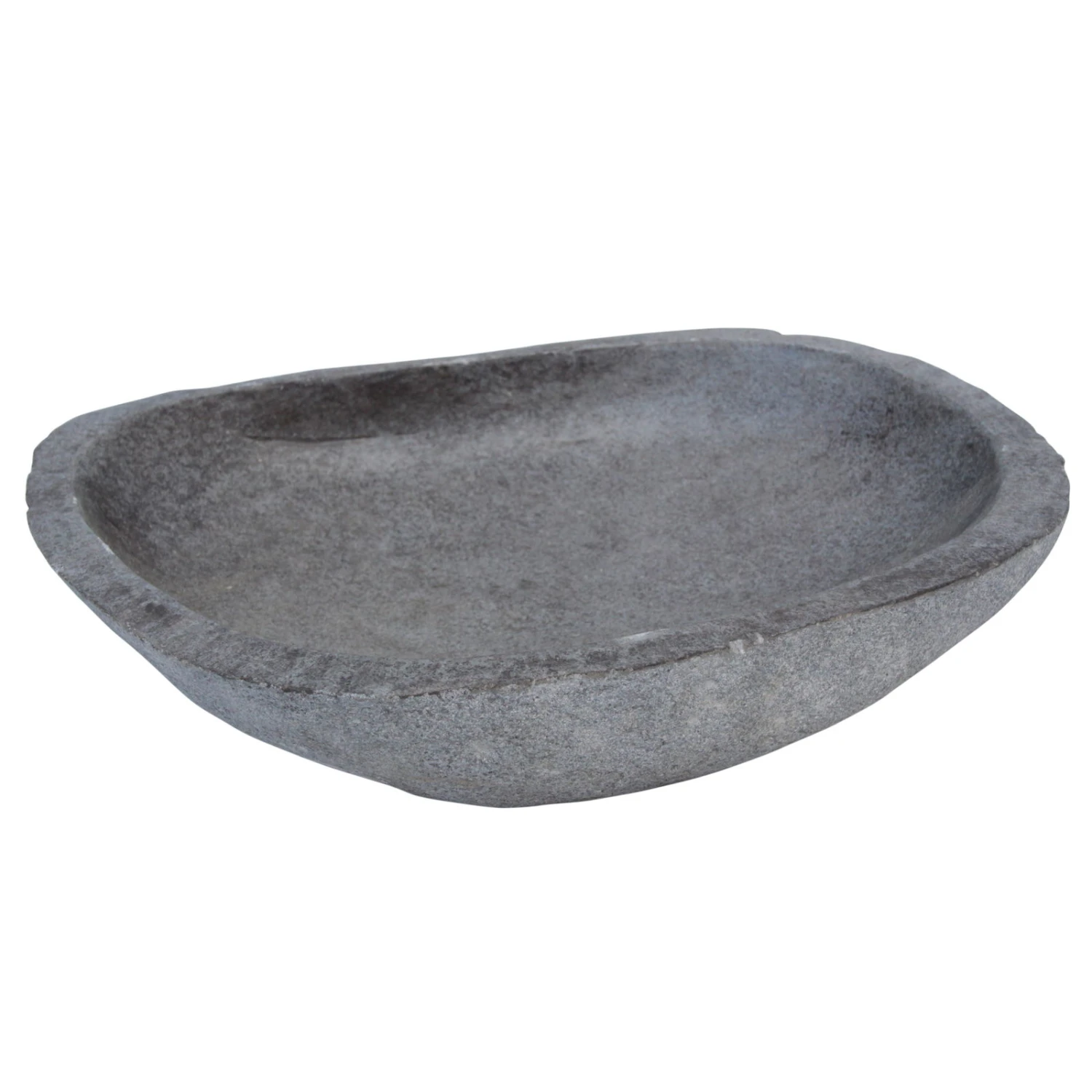 Vogeltränke 'Fluss-Stein', Grau, Naturstein, 8 X 30 X 25 Cm