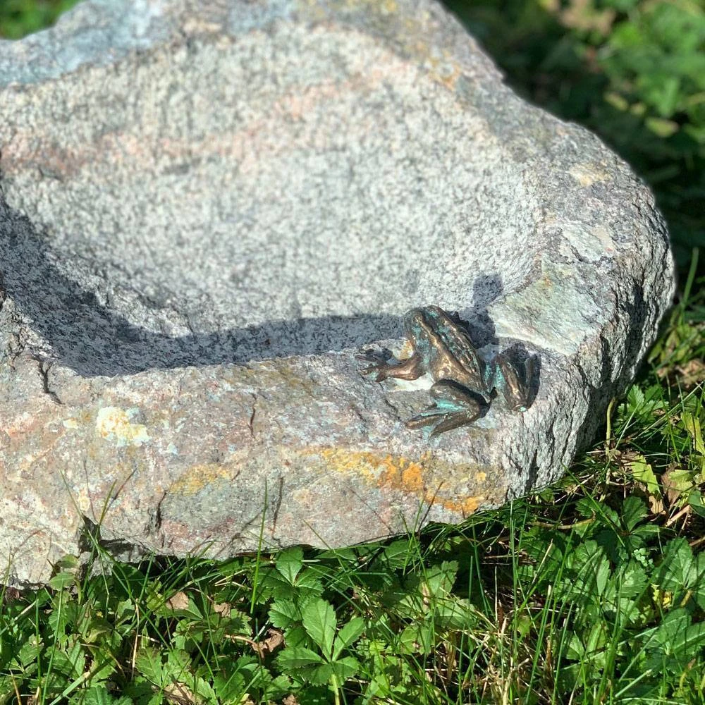 Rottenecker Vogeltränke Mit Frosch & Eidechse, Granit/Bronze, 10 X 25 X 20 Cm - Image 2