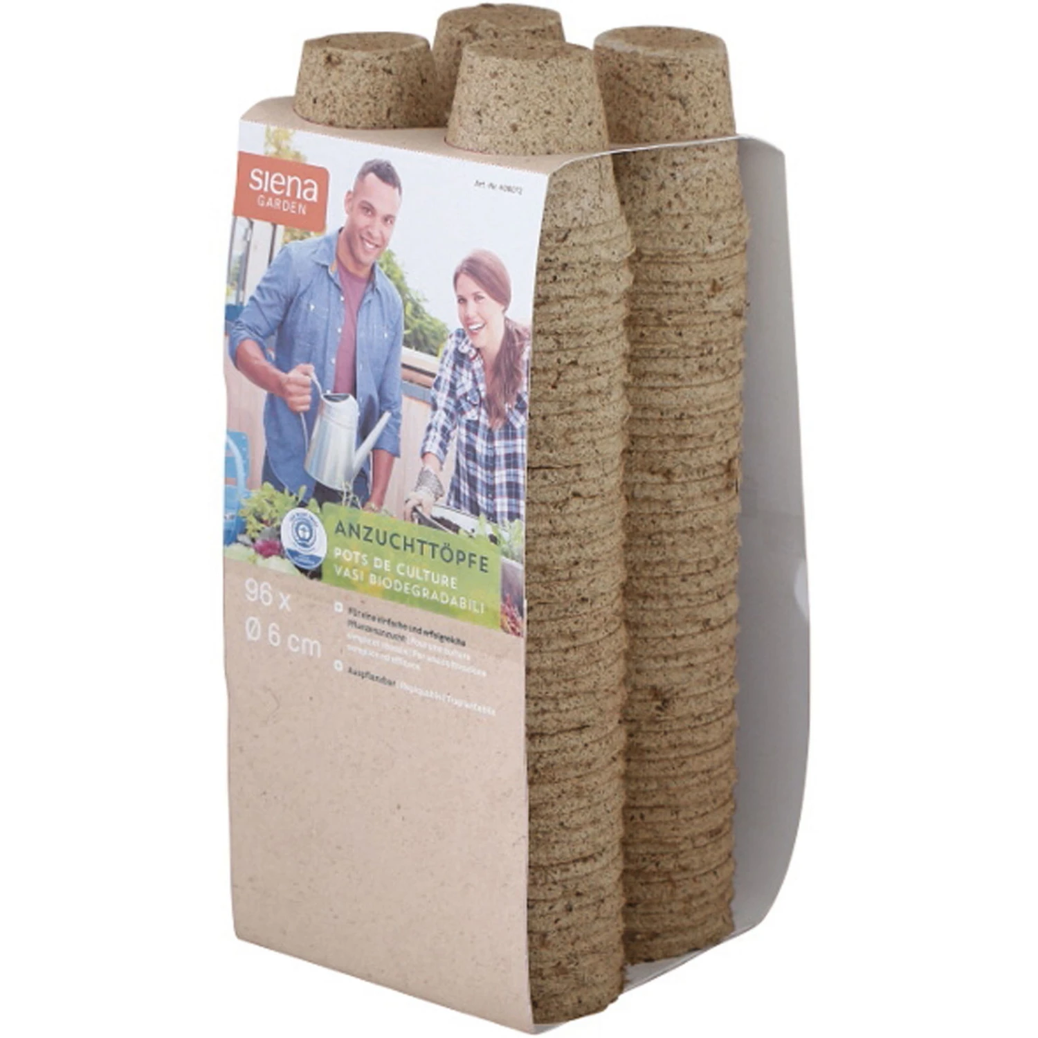 Bio-Anzuchttöpfe Rund, Braun - Image 2