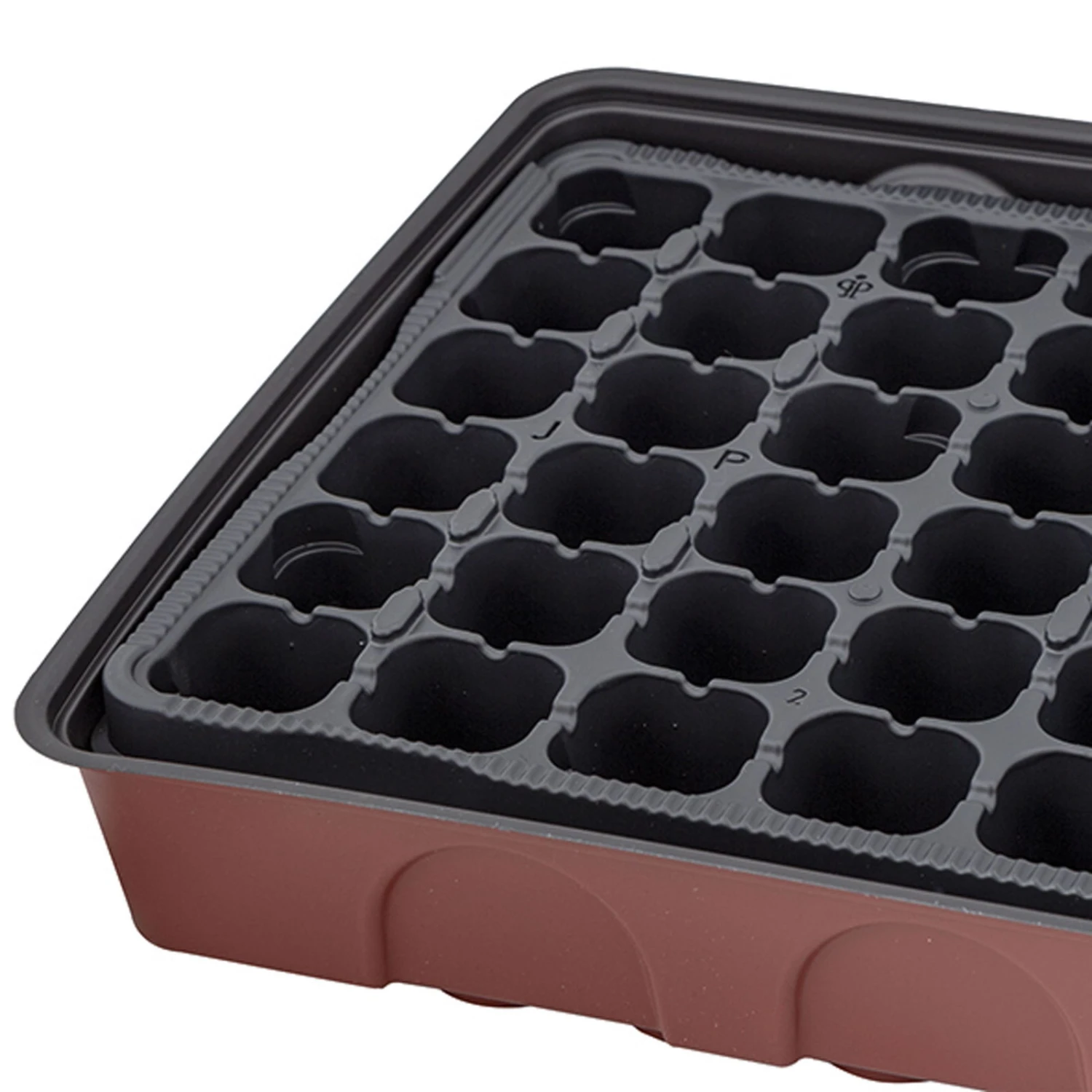 Anzuchtgewächshaus Mit Deckel & Topfplatte, 72 Töpfe Gelocht, Bordeaux - Image 4