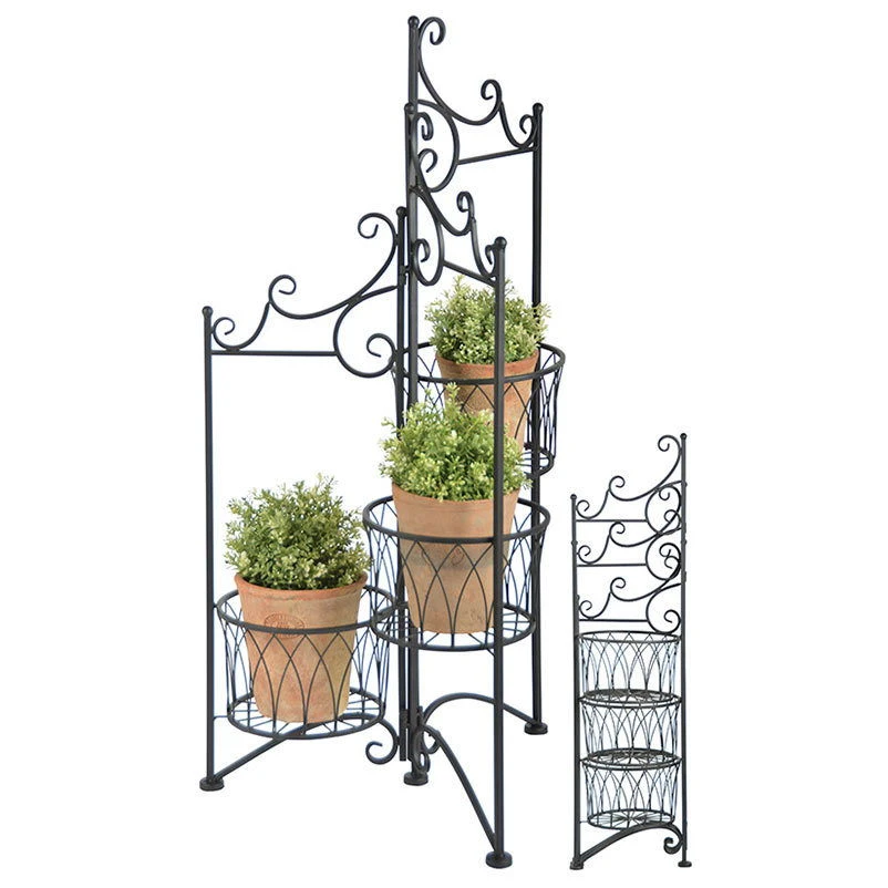 Pflanzenständer Für 3 Töpfe, Aus Eisen, Faltbar