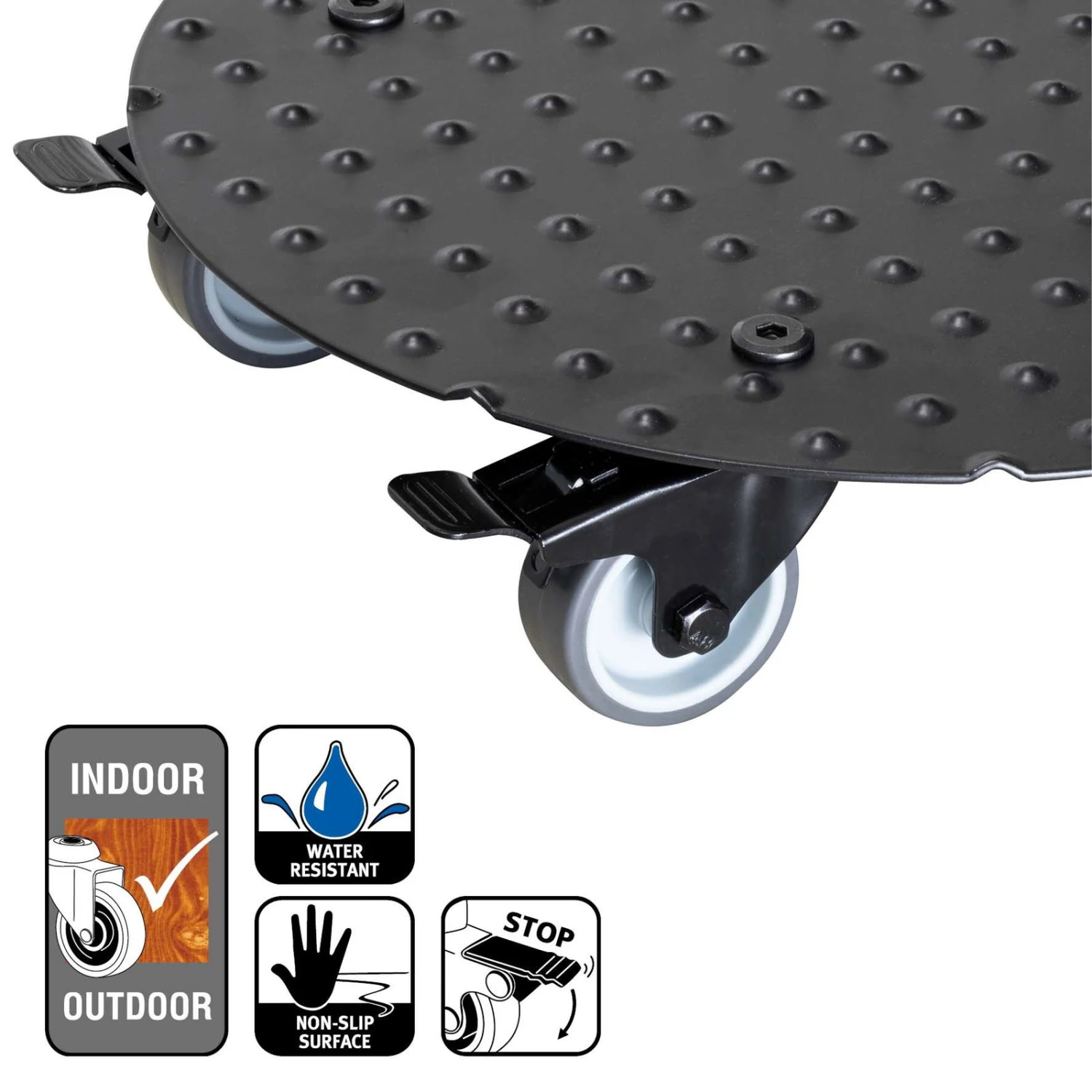 Pflanzenroller 'Alaska', Tragkraft 150 Kg, Anthrazit, Alu, 7 X 30 X 30 Cm - Image 3