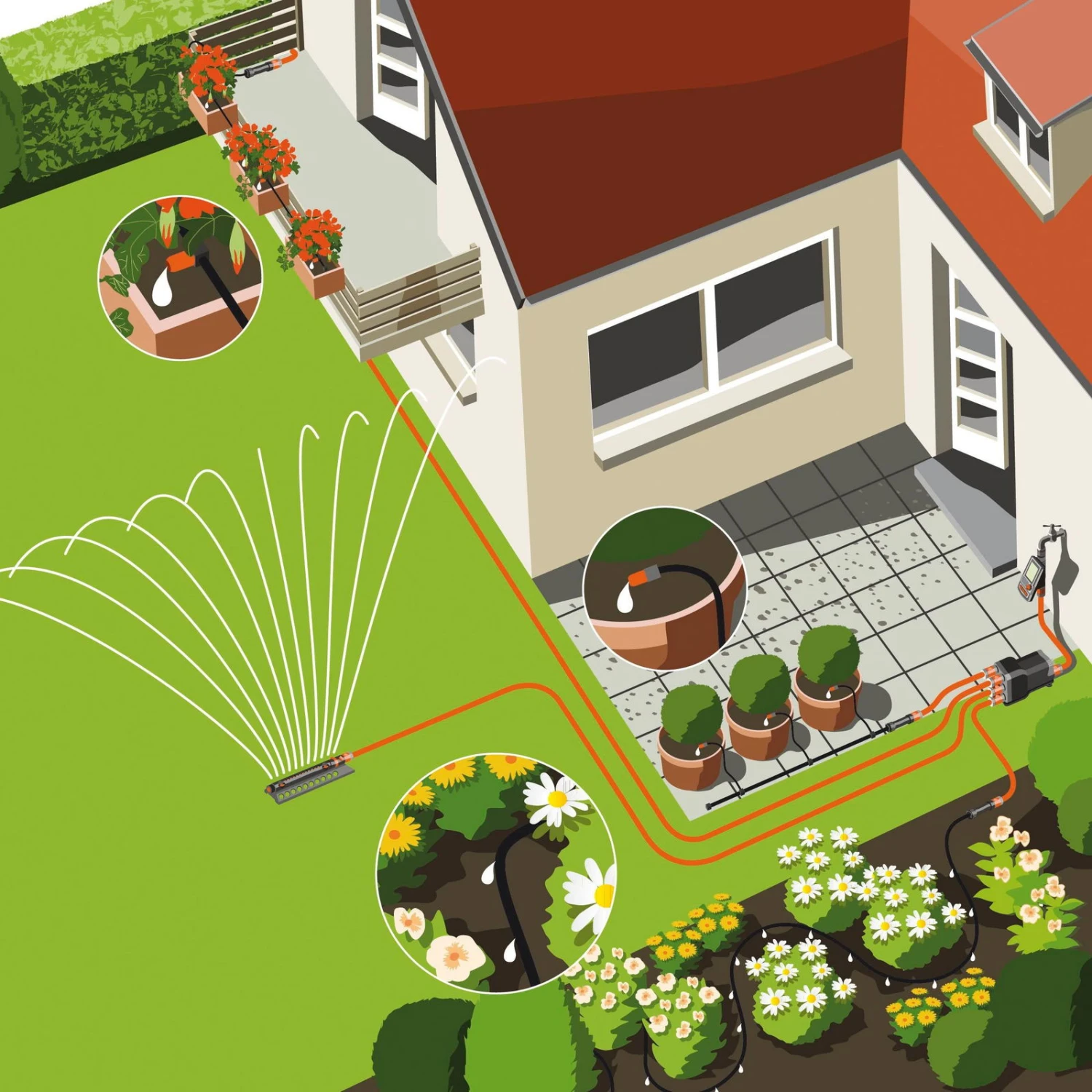 Wasserverteiler, Gardena, Bis 6 Anschlussgeräte, Für Bewässerungscomputer - Image 4