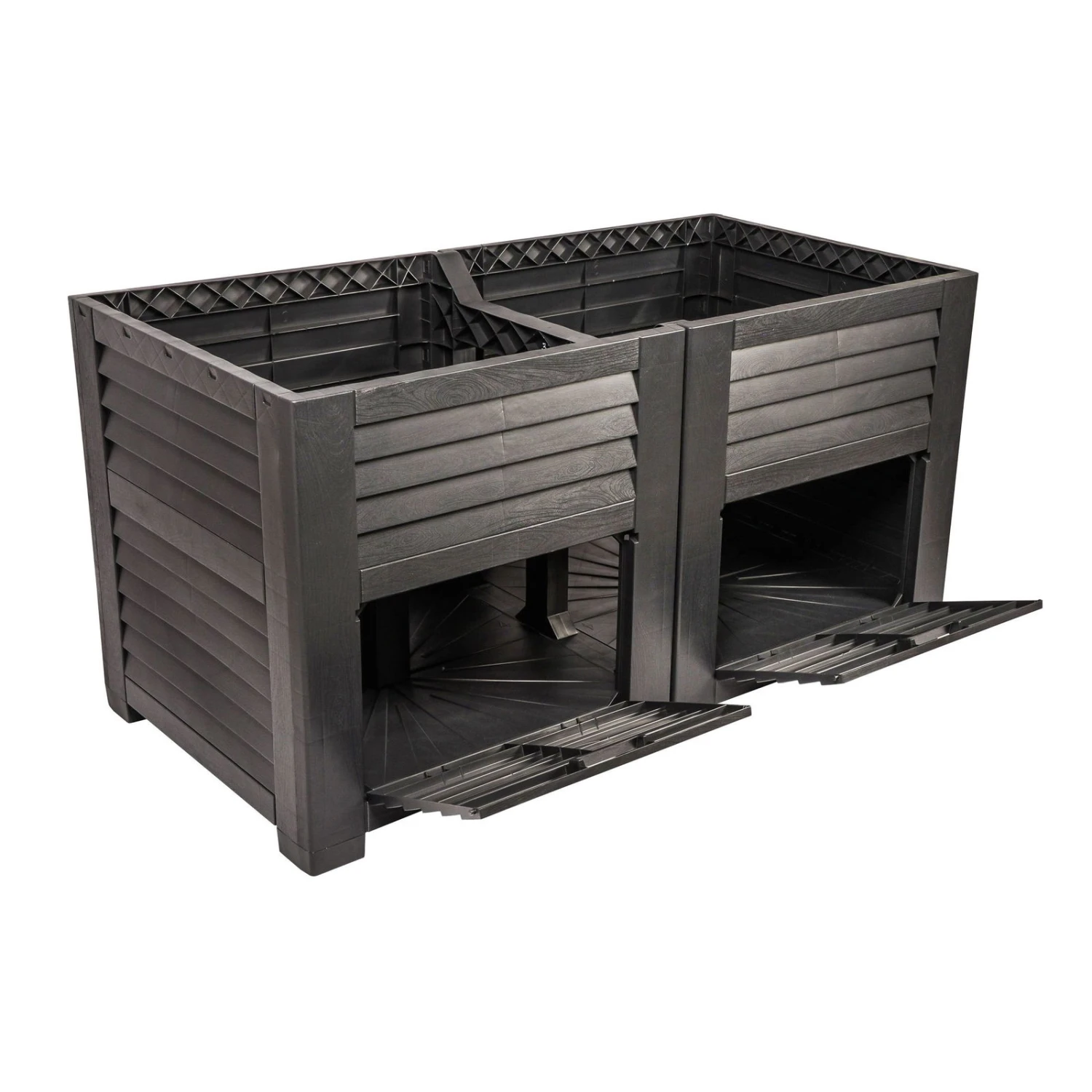 Maxi-Hochbeet Mit 2 Fächern, Anthrazit, Polypropylen, L150 X B76 X H78 Cm - Image 3