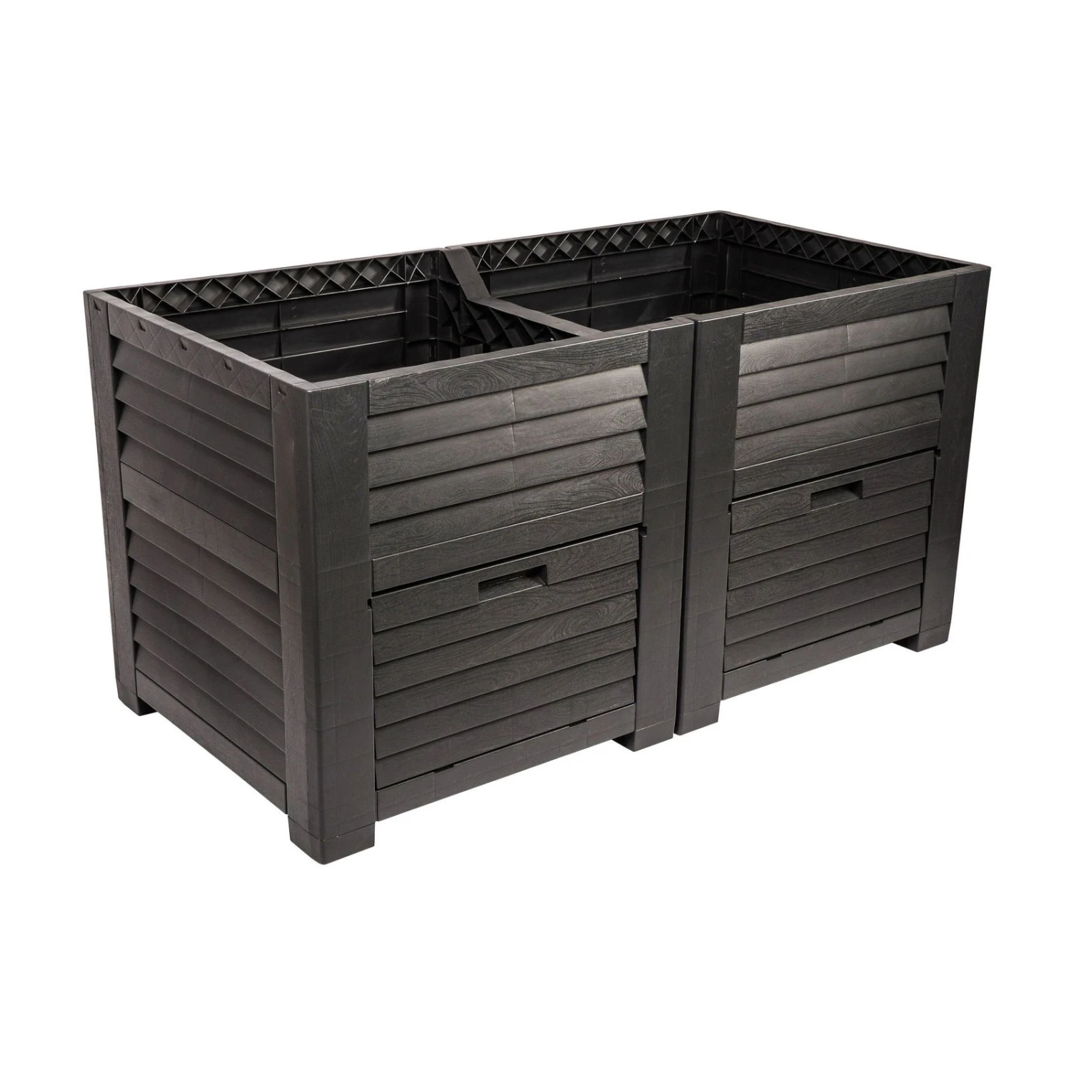 Maxi-Hochbeet Mit 2 Fächern, Anthrazit, Polypropylen, L150 X B76 X H78 Cm - Image 2