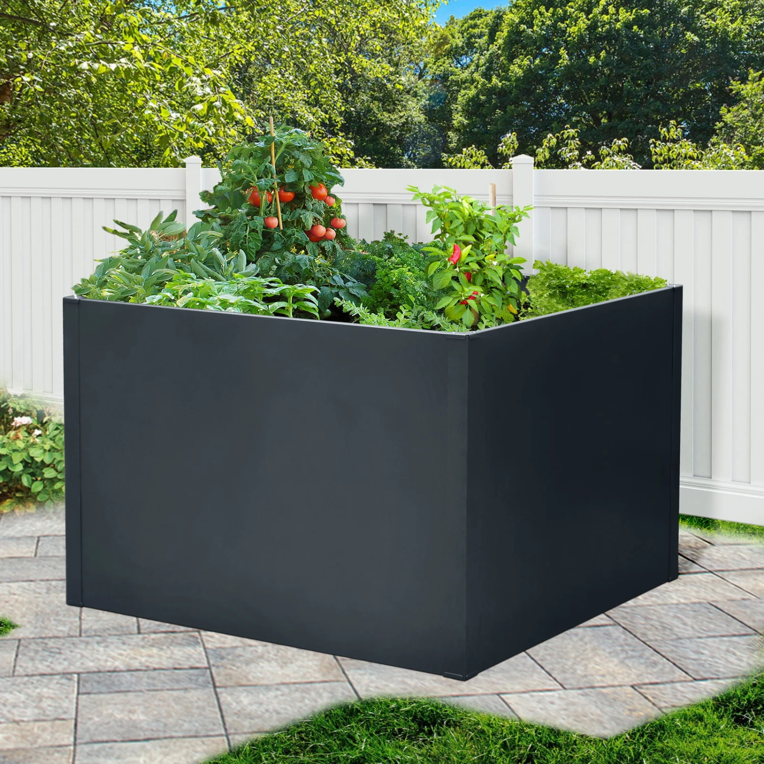 Hochbeet Mit Doppelwand, Anthrazit - Image 3