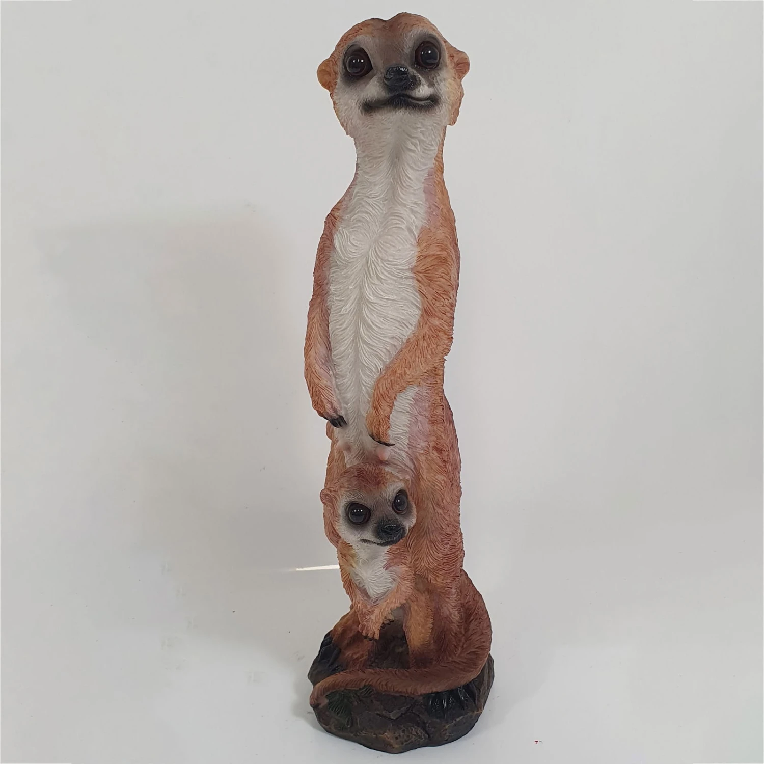 Erdmännchen Mit Kleinem Baby, Braun, Höhe Ca. 29 Cm