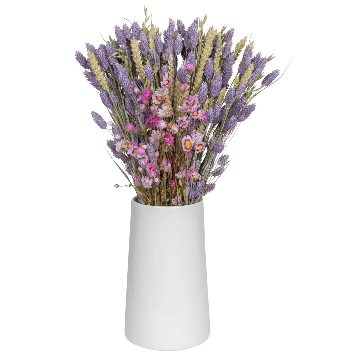 Rosa Trockenstrauß & Lila Glanzgras, 3er-Set, Länge Ca. 55 - 70 Cm - Image 3