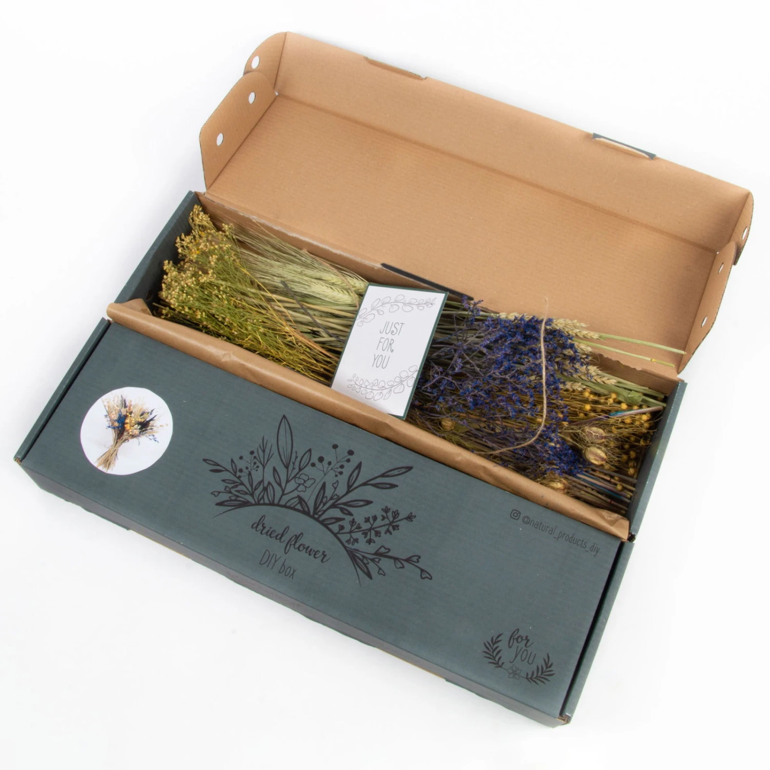 Trockenblumen DIY-Set, Natur-blau, Länge Ca. 60 Cm - Image 2