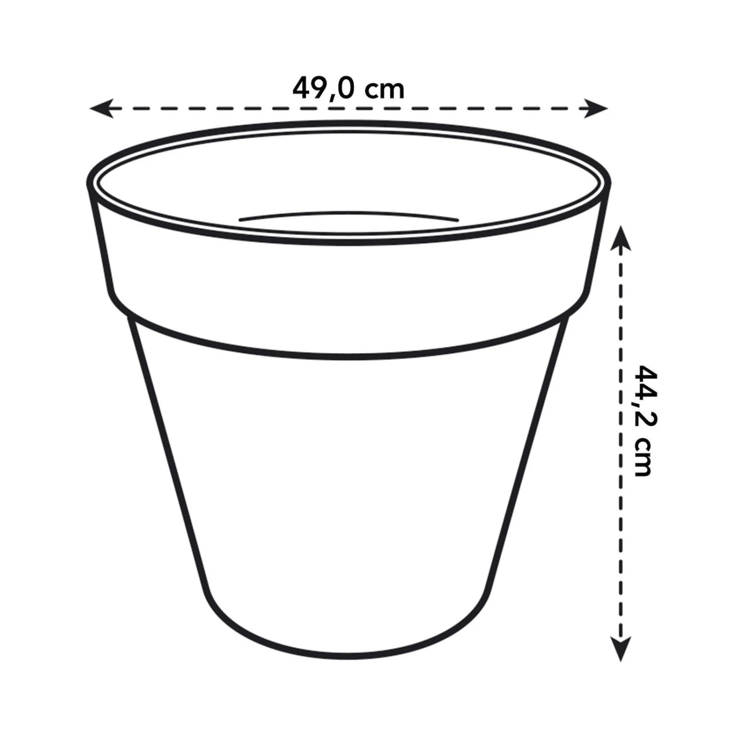 Elho Pflanzgefäß Loft Urban Round, Warm Grey - Image 2