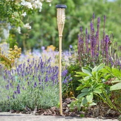 Solar-Bambusfackel Mit Flammeneffekt, Höhe Ca. 90 Cm