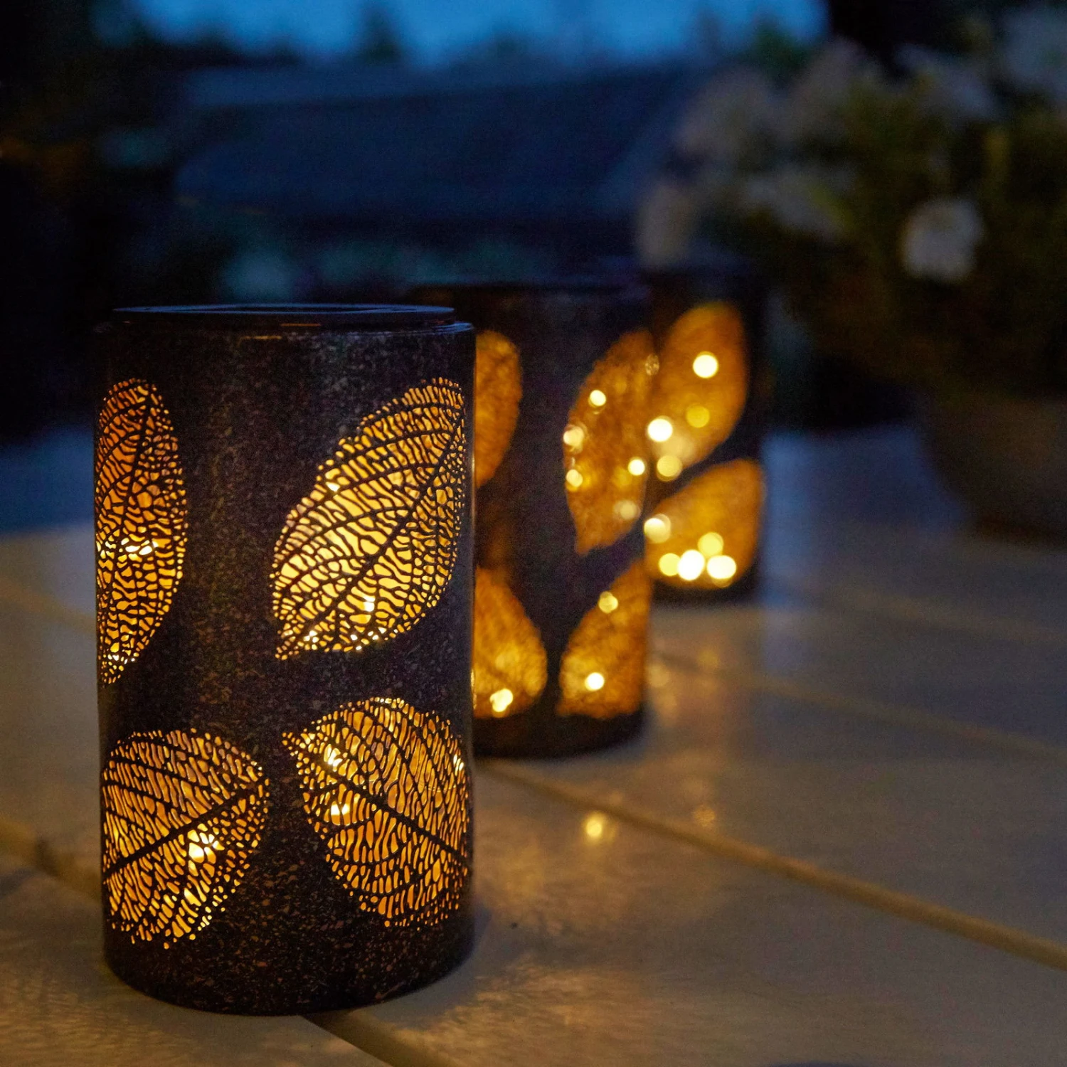 Solarleuchte Blatt, Antik Bronze, 9,0 X 9,0 X 15,3 Cm