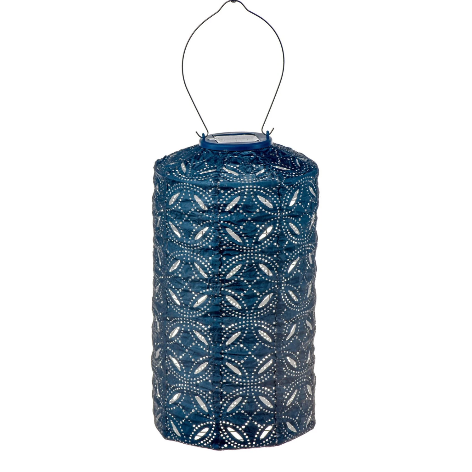 Solarlaterne 'Cylinder 18 Mandela', Petrol, Ø 18 X 33 Cm