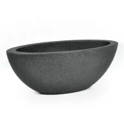 Pflanzschale "Flower" Oval, Anthrazit, Ca. 52x23x20 Cm, Füllvolumen Ca. 10 L