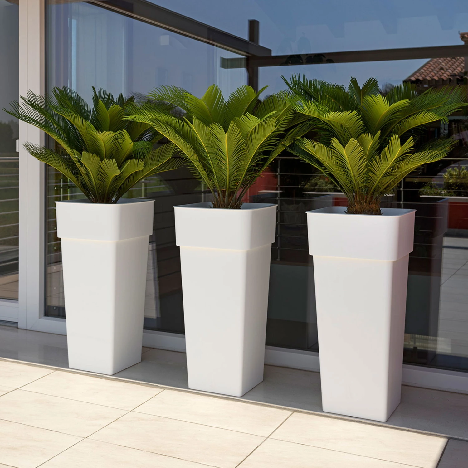 Euro 3 Plast Pflanzkübel "Duo Quadro" Mit Pflanzeinsatz