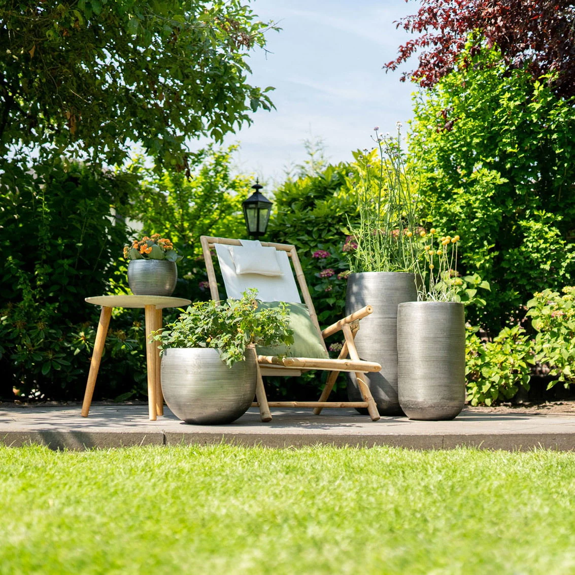 Pflanzgefäß 'Rowen', Silber, Ø 47 X H 82 Cm - Image 9