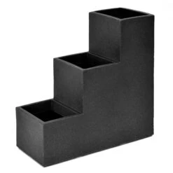 Kölle Pflanzkübel-Treppe "Kubus" Anthrazit, 60x27x60 Cm, 60 Liter Erdvolumen