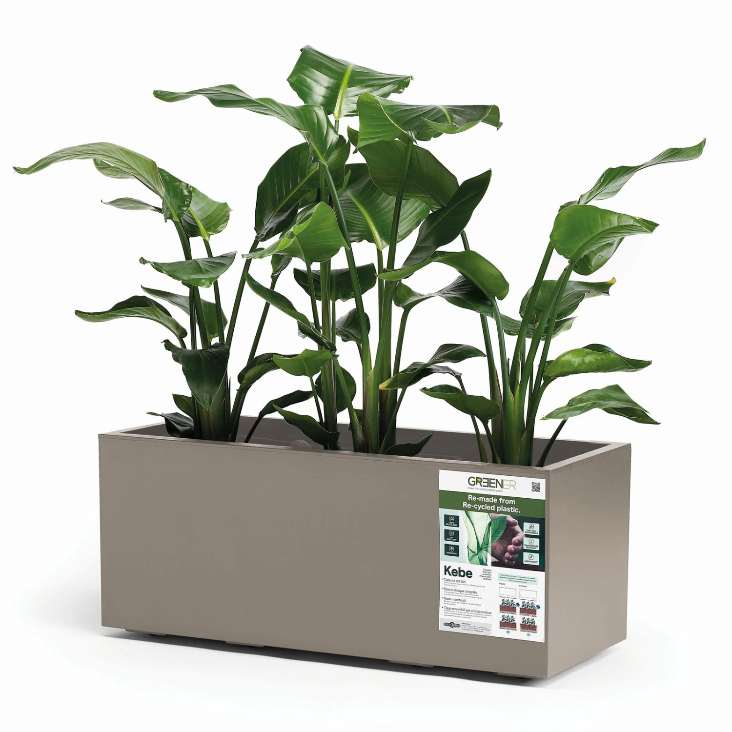 Pflanzkasten 'Kebe', Taupe, 102 Liter, 39,5 X 99,5 X 39,5 Cm