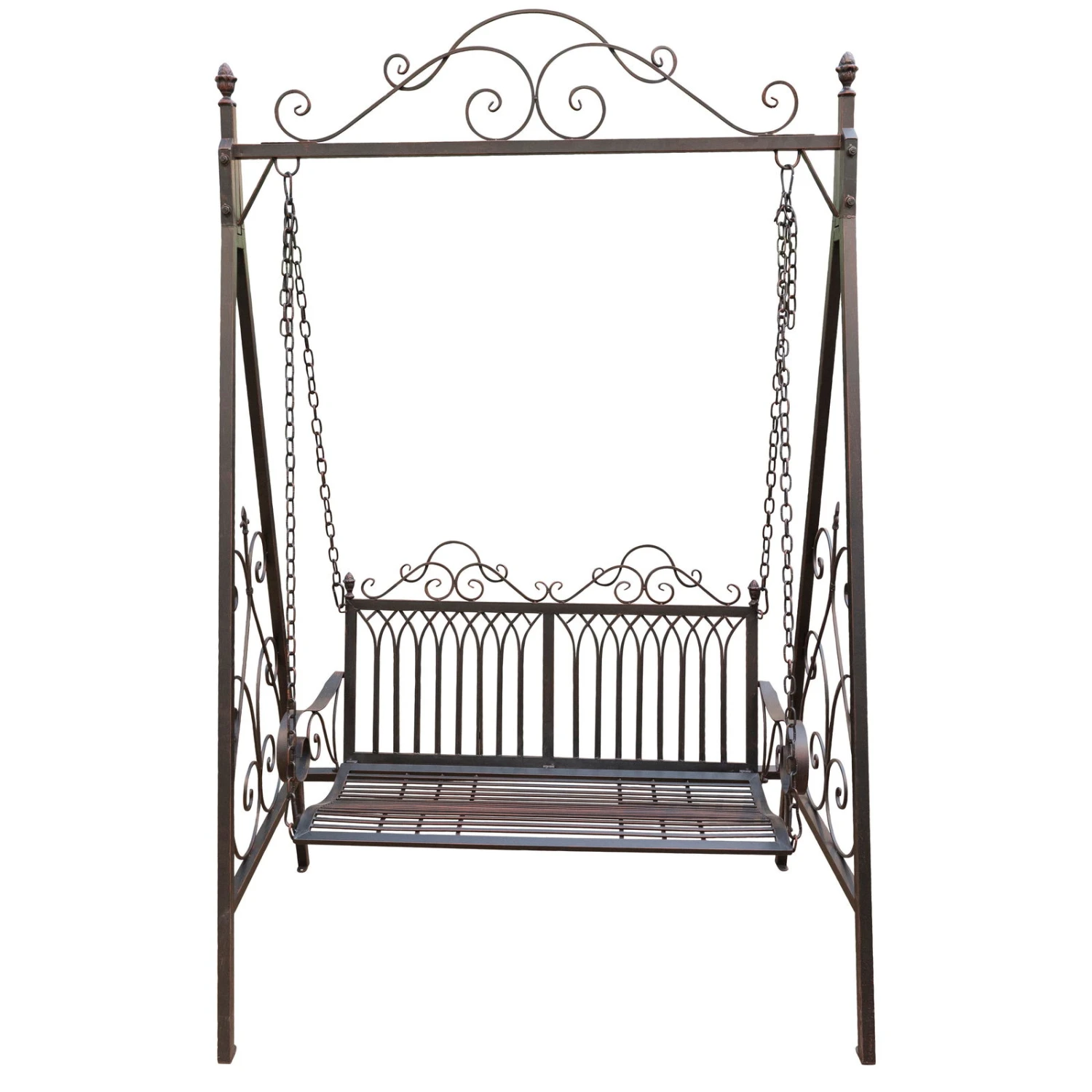 Metall-Schaukelbank Bordeaux, Braun, Ca. 89 X 150 X 231 Cm - Image 2