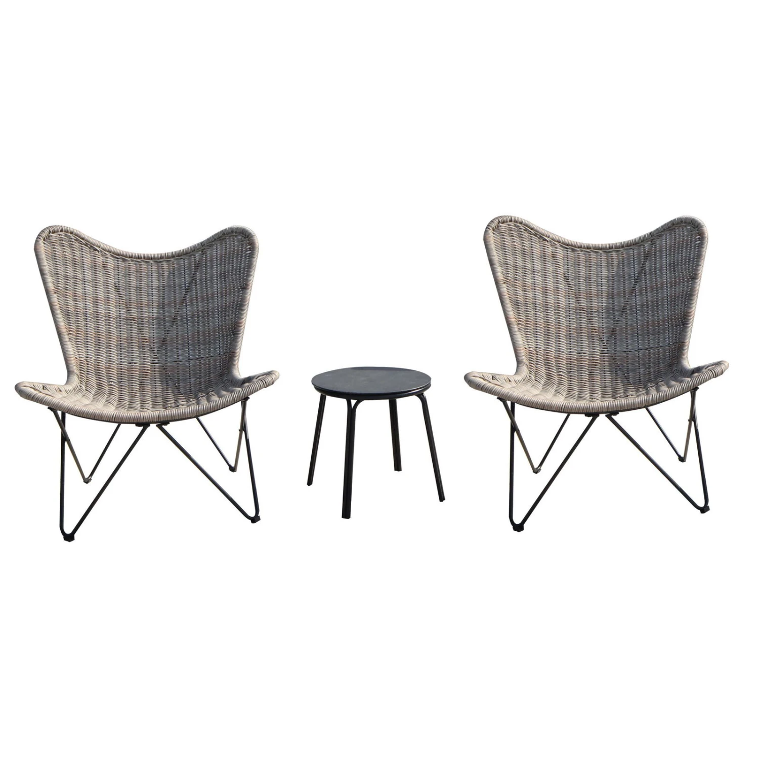 Bistro-Set 'Butterfly', 3-tlg., Braun - Image 2