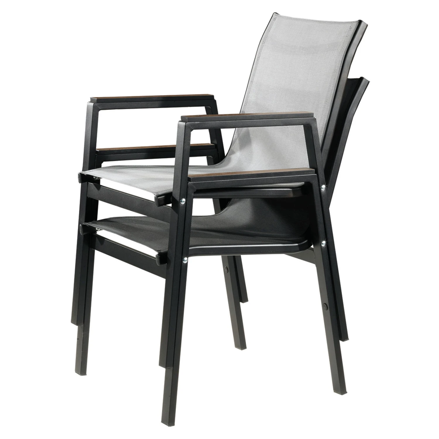 Stapelsessel, Schwarz, Grau, Ca. 86 X 66 X 56 Cm - Image 2