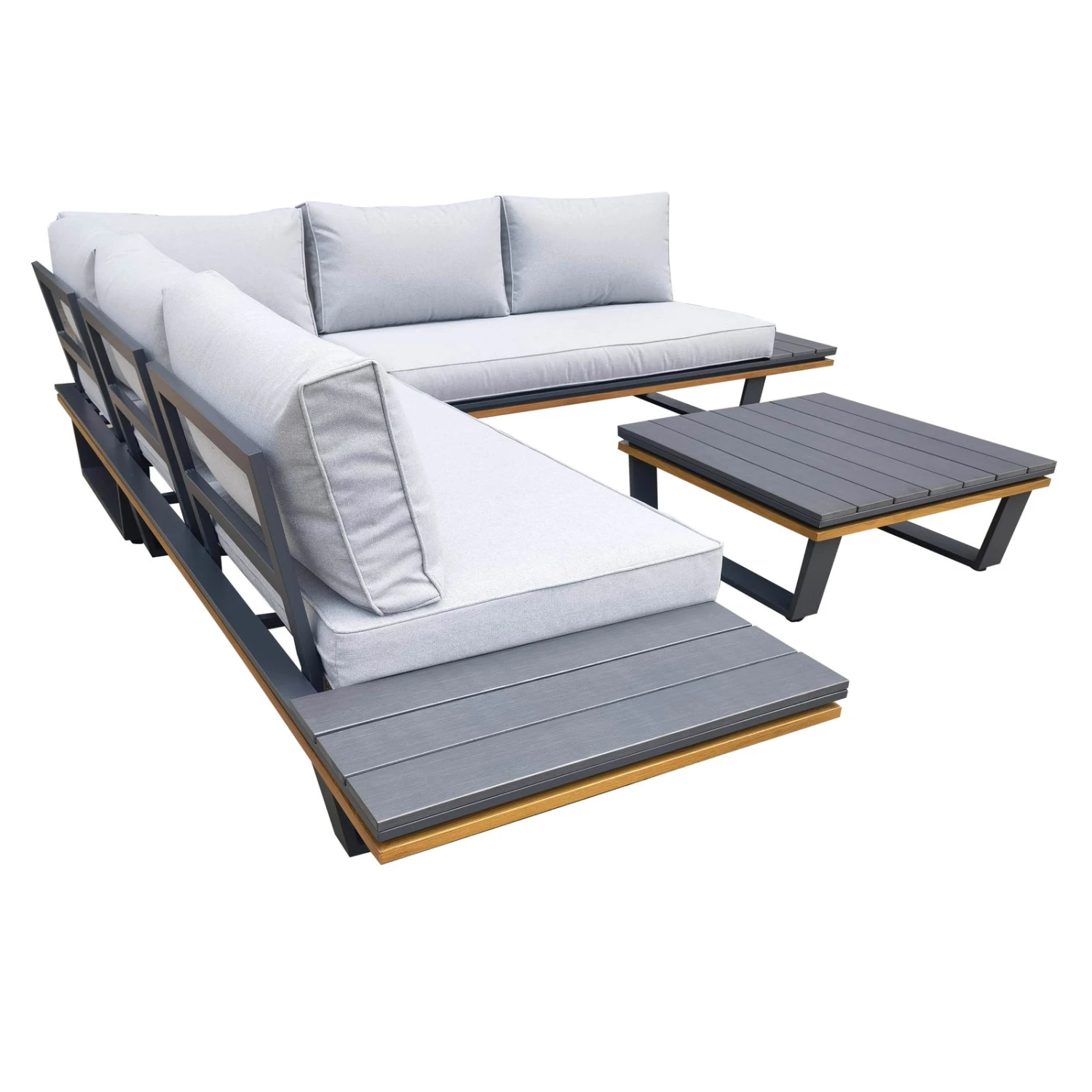 Alu-Eckloungegruppe 'Cahors' Inkl. Kissen, 4tlg., Anthrazit - Image 3