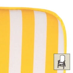 Best Hochlehnerauflage Gelb/weiß, Ca. 120 X 50 X 6 Cm