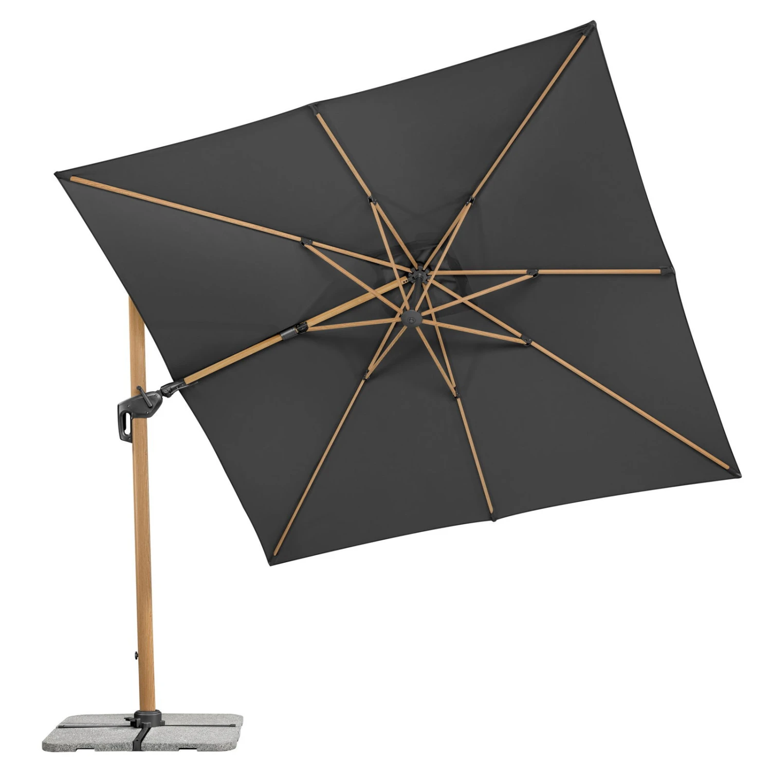 Pendelschirm 'Rhodos Twist Woody', Anthrazit, Ca. 300 X 300 Cm - Image 4