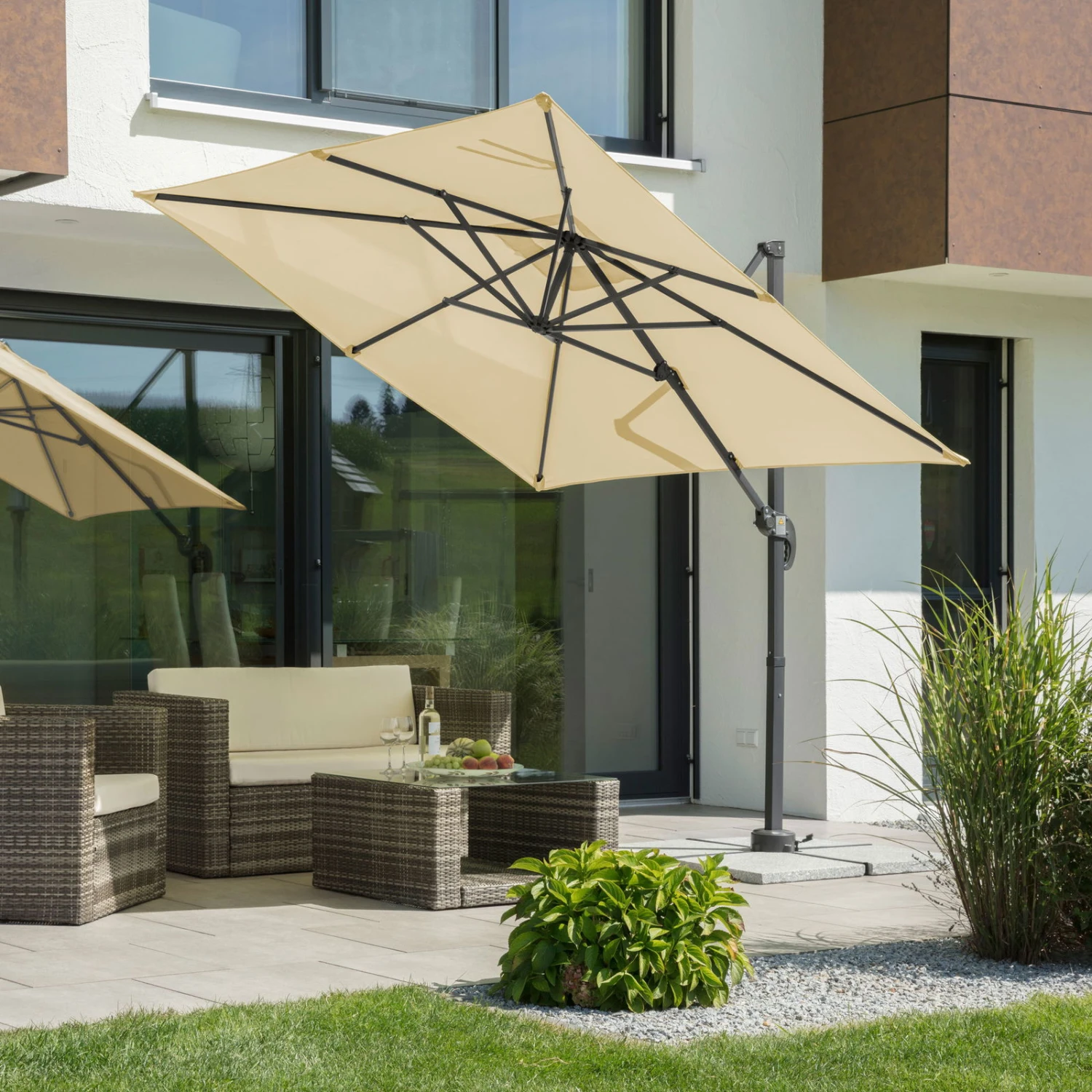 Pendelschirm 'Rhodos Junior', Ca 230 X 230 Cm, Natur