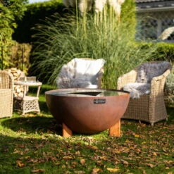 Edelstahl-Feuerstelle 'TRIA', Rost, 100 X 55 X 100 Cm