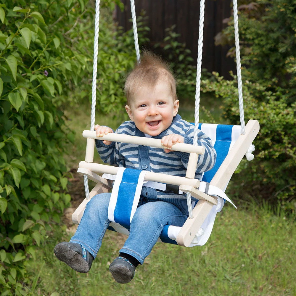 Schaukelsitz "Bambini" Blau-weiß Gestreift - Image 2