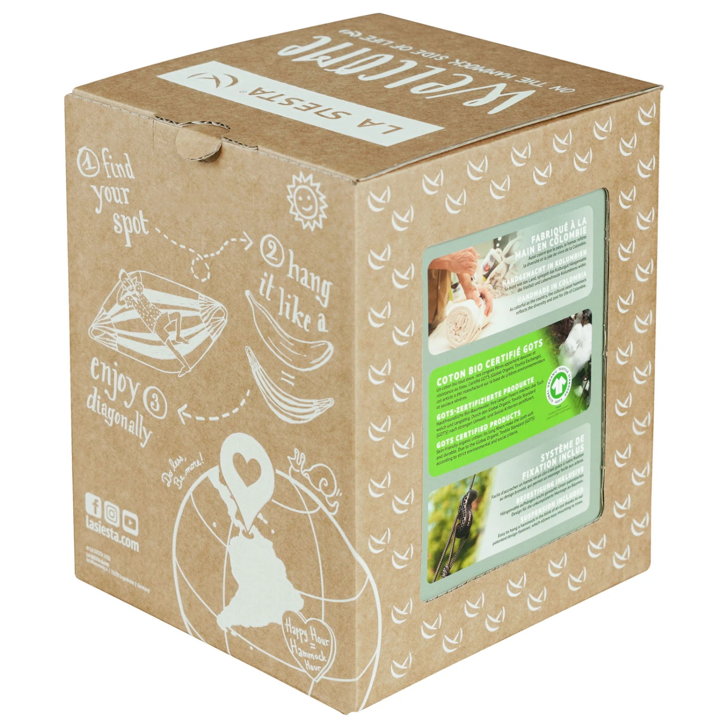 Single-HĂ€ngematte 'Paloma', La Siesta, Grau, Bio-Baumwolle, 26 X 21 X 19 Cm - Image 4