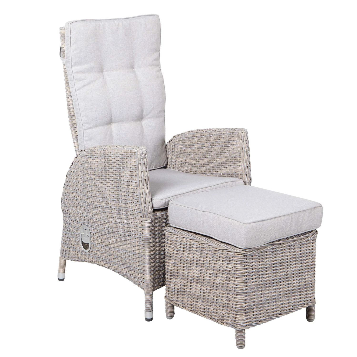 Hocker "Heidelberg", Ca. 40 X 40 X H 45 Cm, Stone Grey, Rattanbaun - Image 2